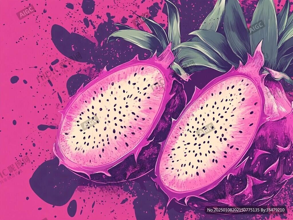 火龍果插畫