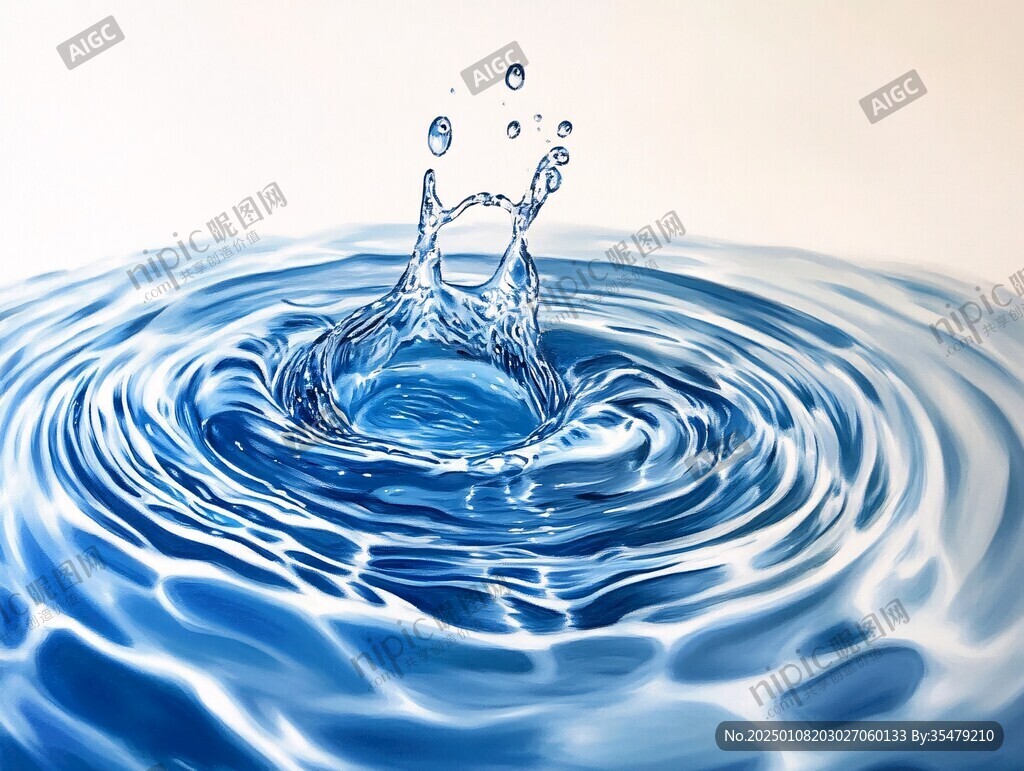 水滴落水瞬間