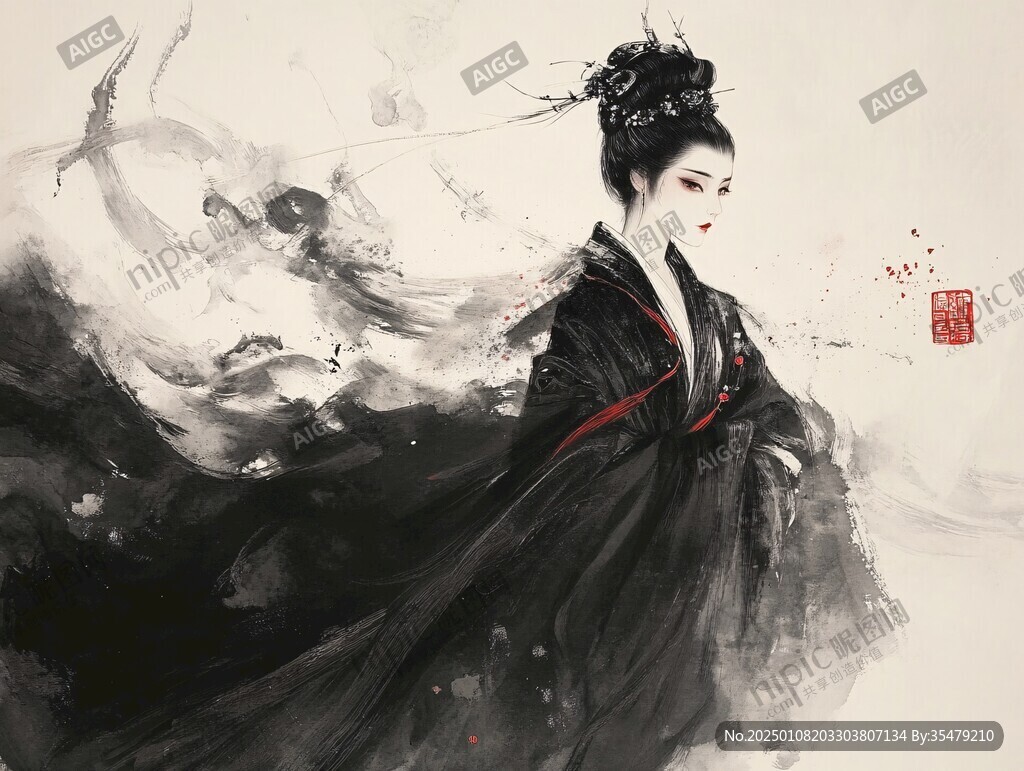 古風(fēng)人像水墨