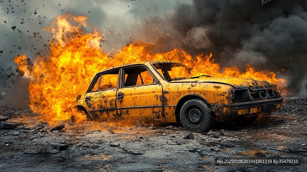 爆炸的汽車
