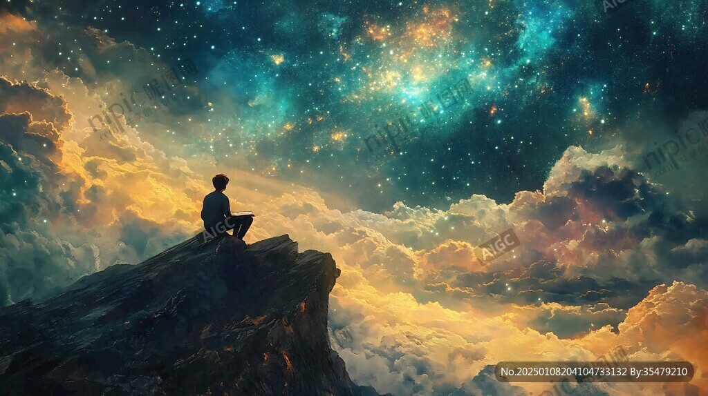 星辰大海男孩背影