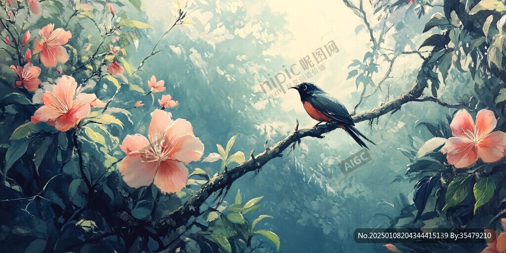 唯美花鳥(niǎo)風(fēng)景畫(huà)