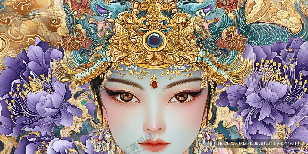 京劇花旦插畫