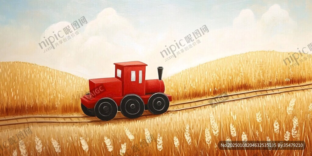 收割小麥插畫