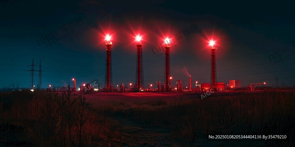 天然氣廠夜景