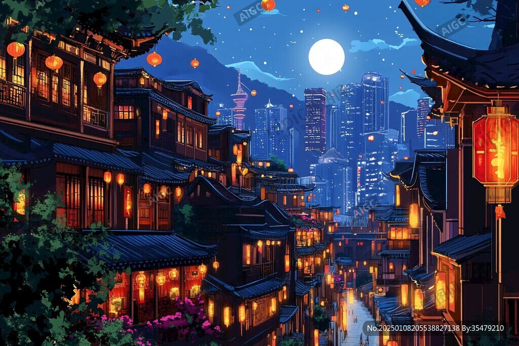 甲秀樓插畫