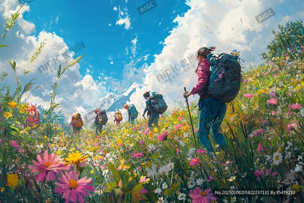 唯美花田場景