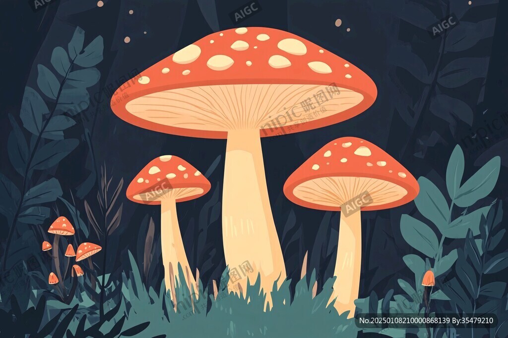 原創(chuàng)蘑菇插畫圖案