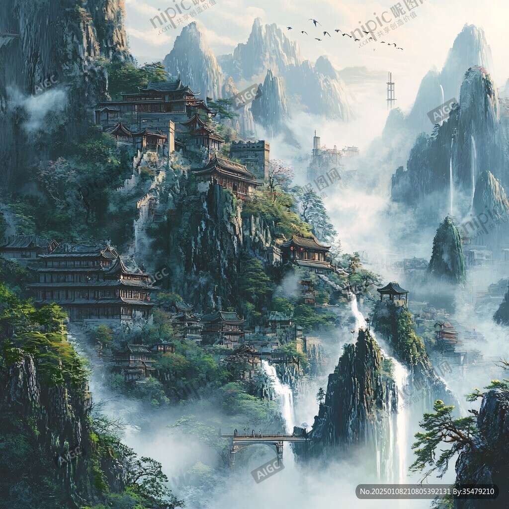 武當(dāng)山插畫