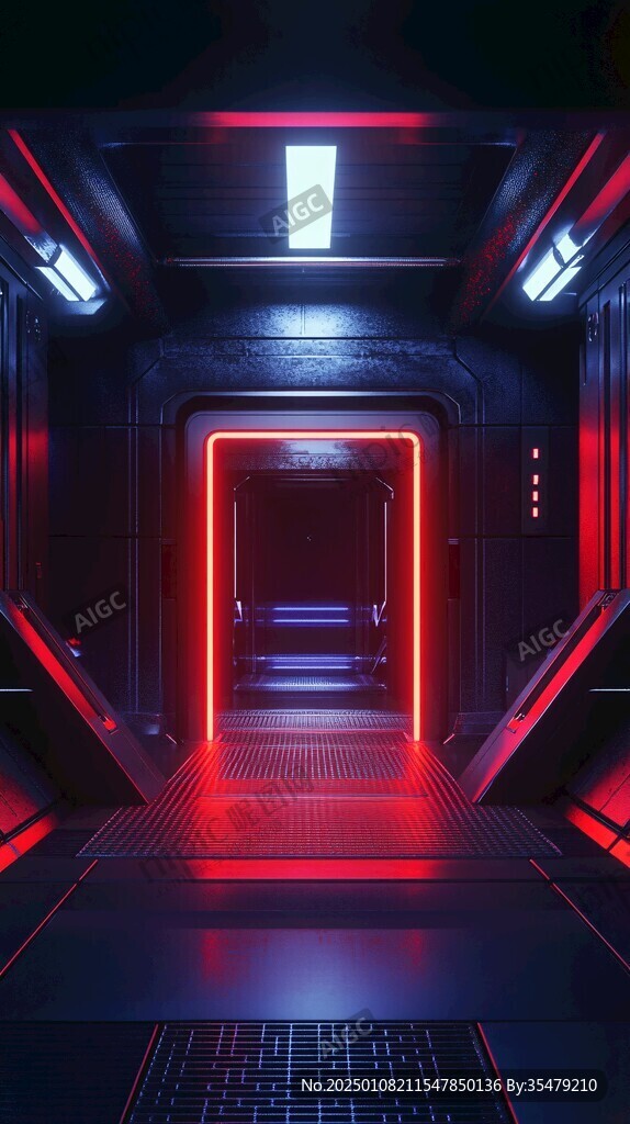 科幻燈光走廊