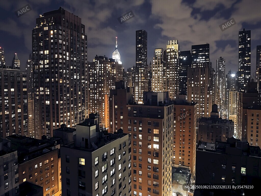 市中心住宅夜景