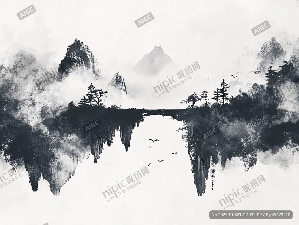 低調(diào)復(fù)古水墨山水