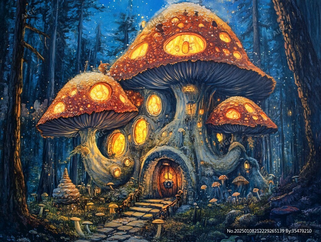 蘑菇屋手繪