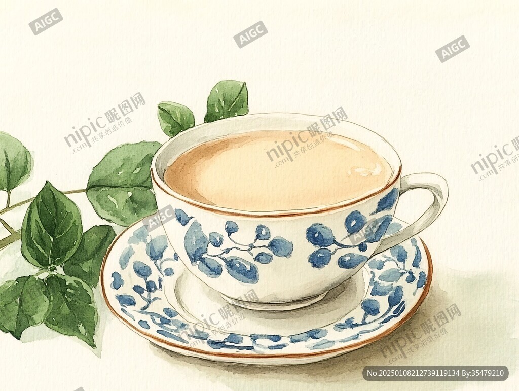 手繪奶茶插畫