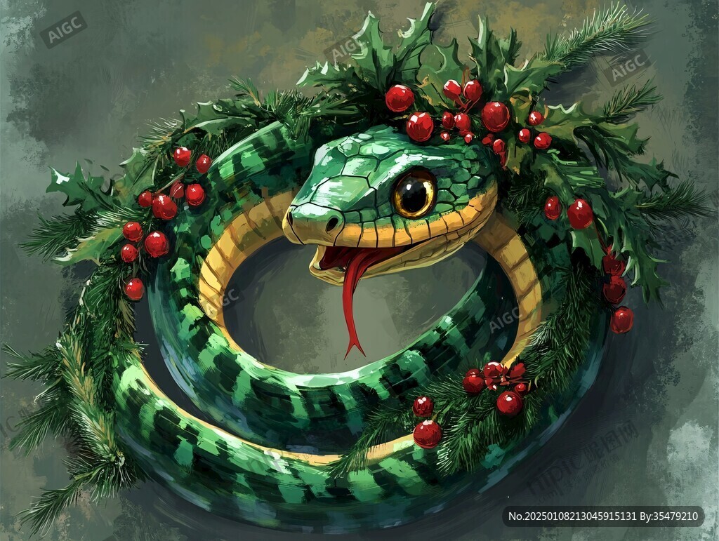 蛇十二月插畫
