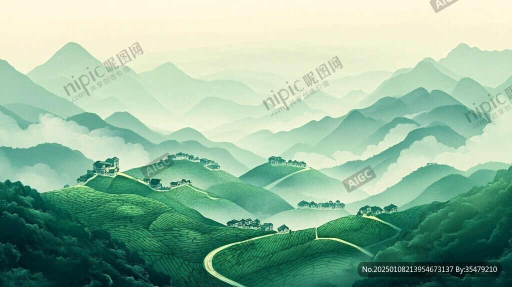 茶山插畫