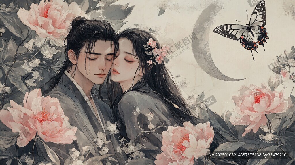 古風(fēng)情侶插畫