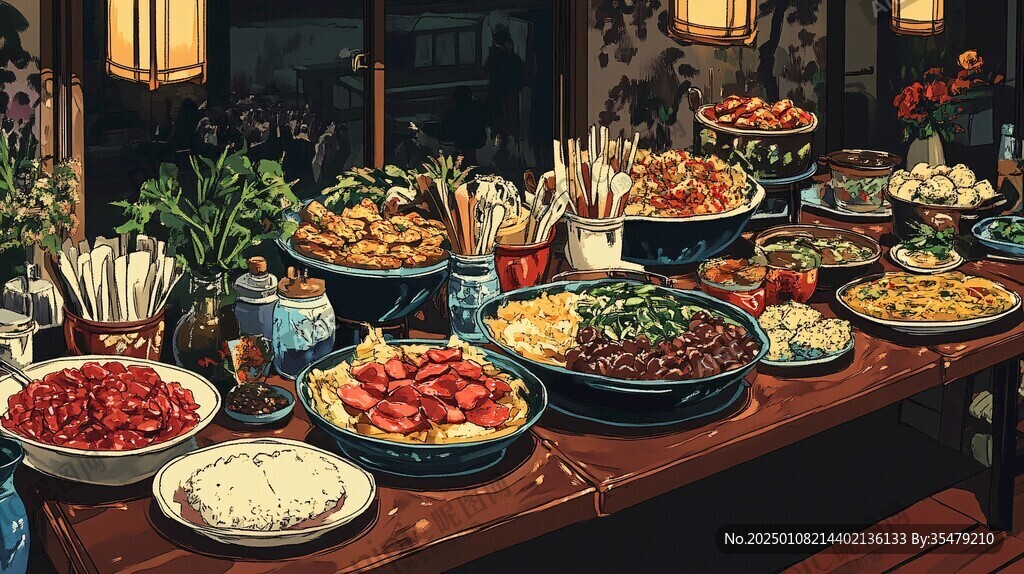 宵夜插畫