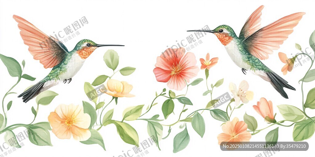 蜂鳥插畫