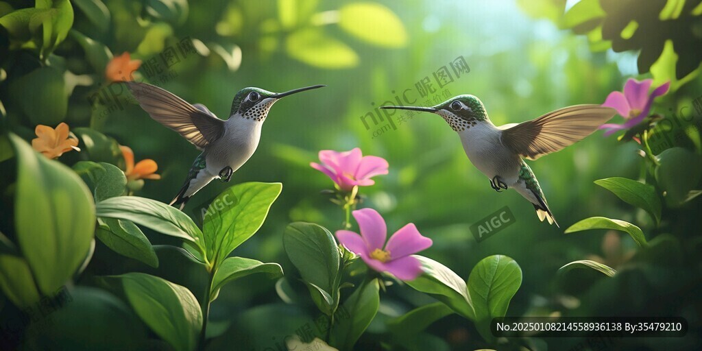 蜂鳥與小鳥