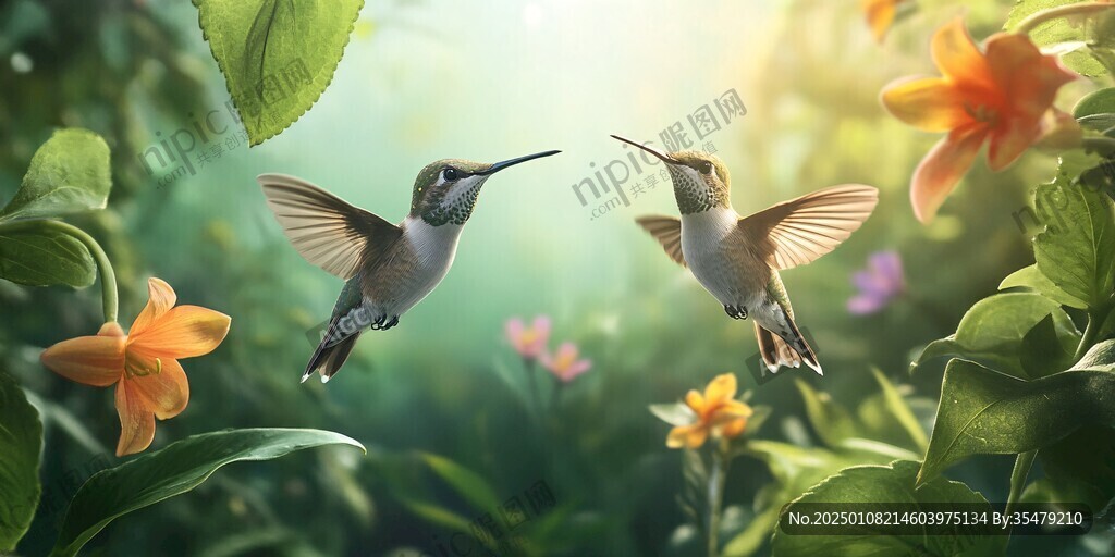蜂鳥與小鳥