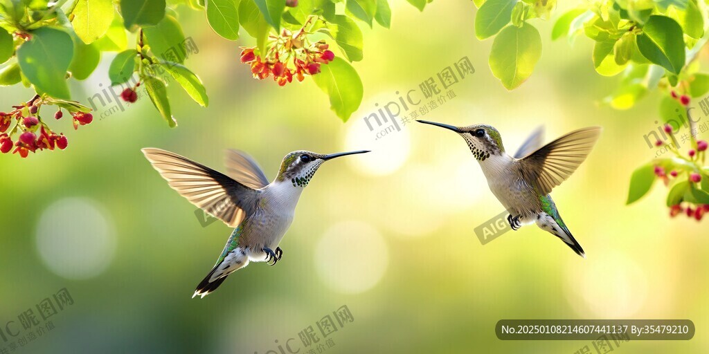蜂鳥與小鳥