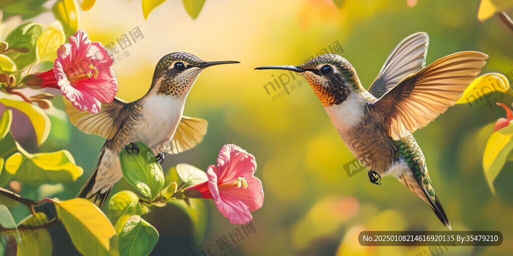 蜂鳥與小鳥