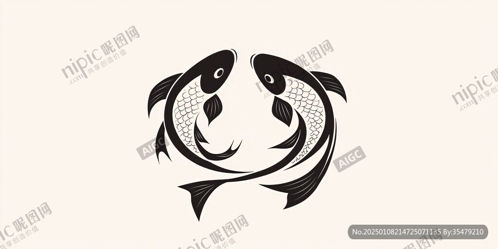 魚的太極圖案標(biāo)識(shí)
