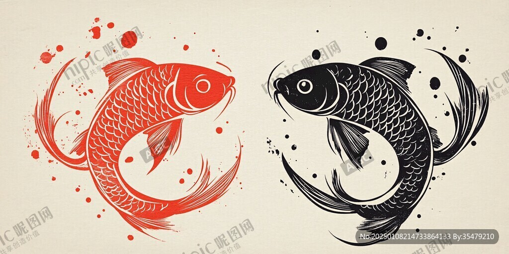 兩條錦鯉