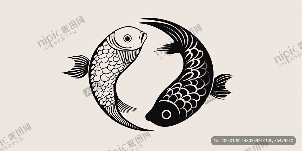 魚的太極圖案標(biāo)識