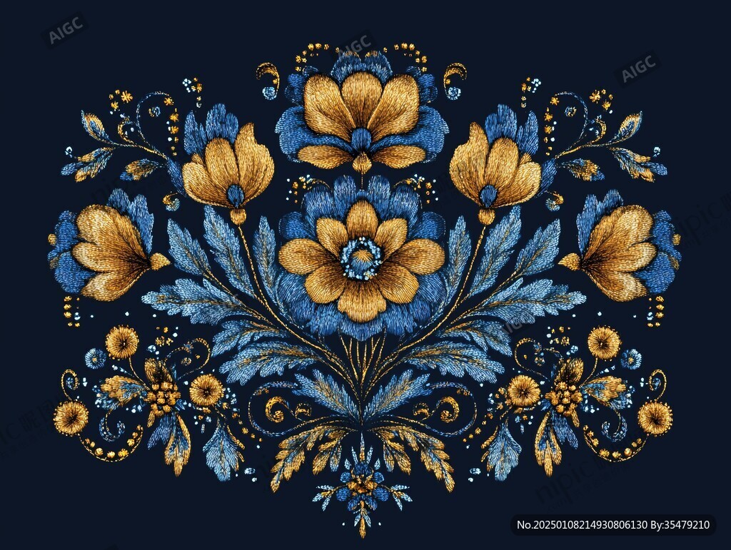 華貴刺繡花紋