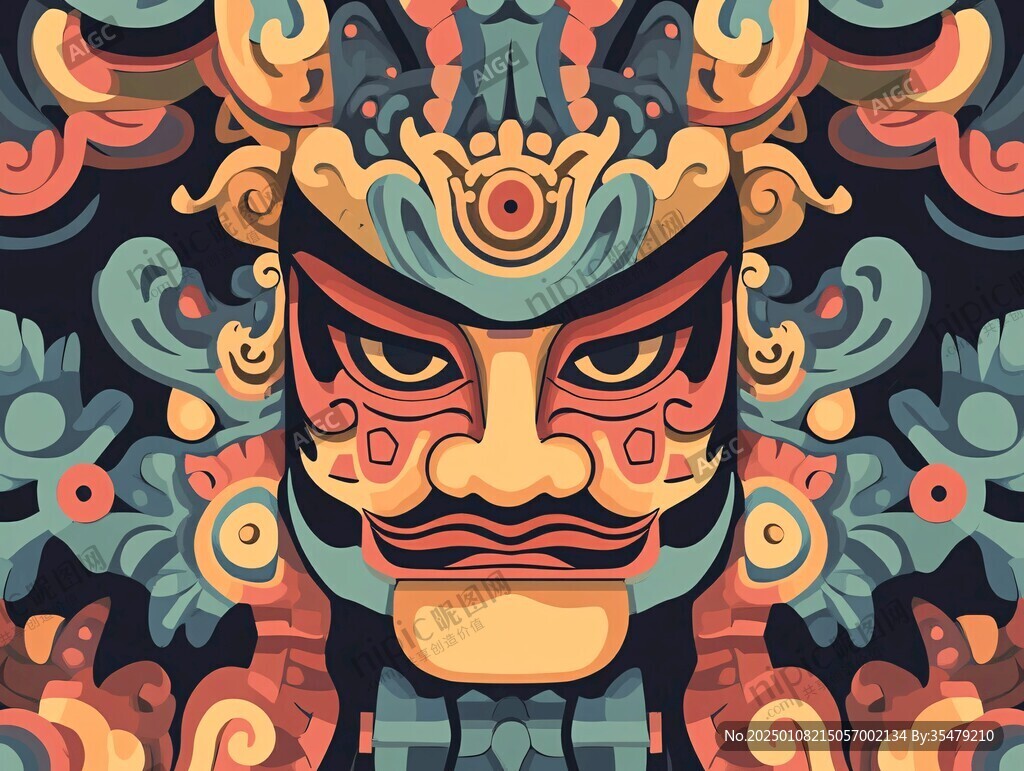 臉譜人物插畫