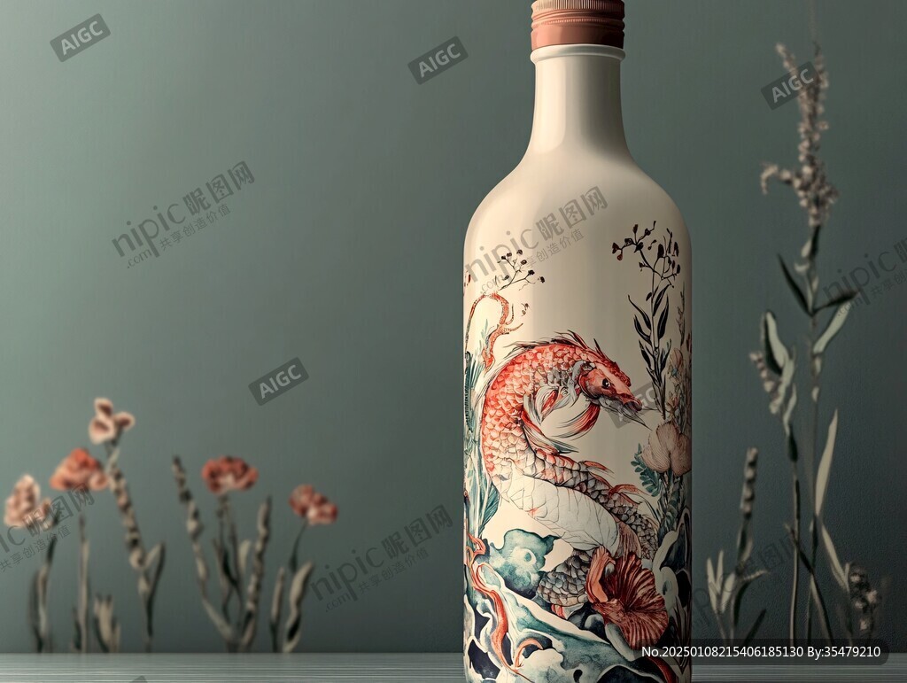 白酒包裝插畫