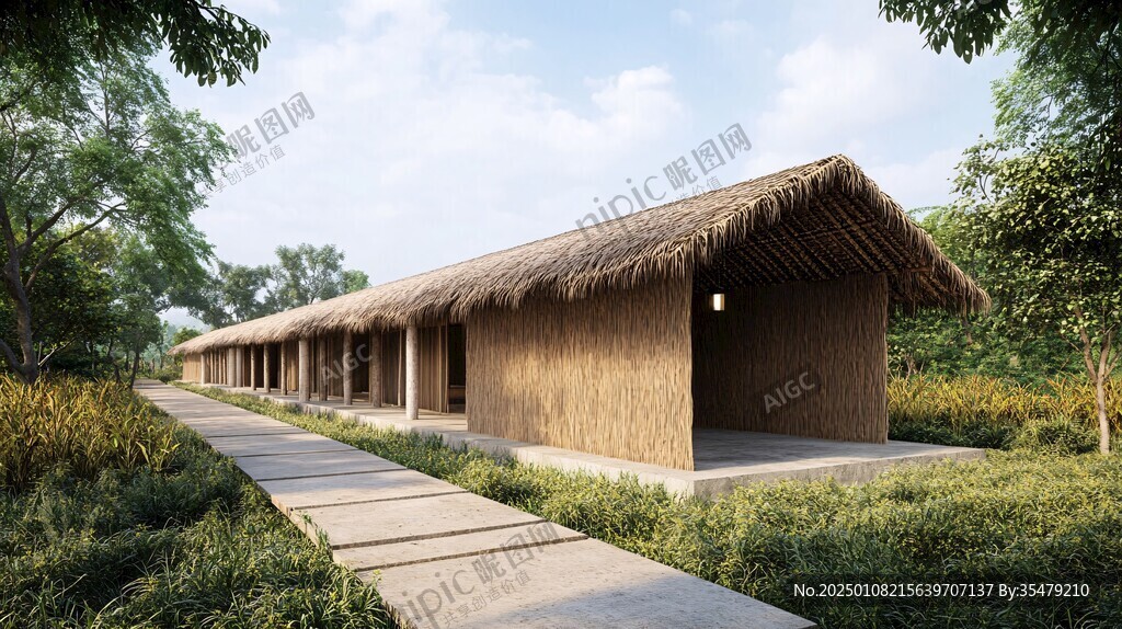 現(xiàn)代茅草房