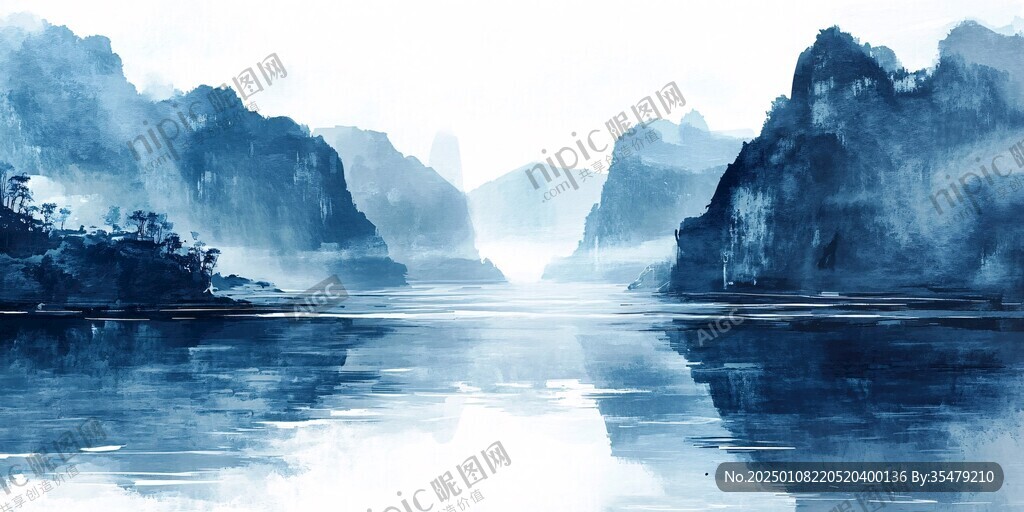 水彩漓江