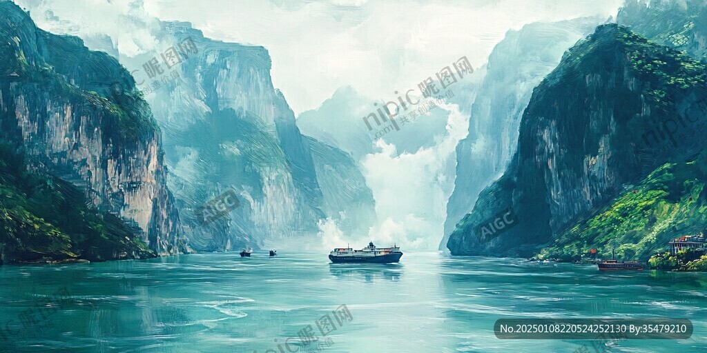 瞿塘峽插畫