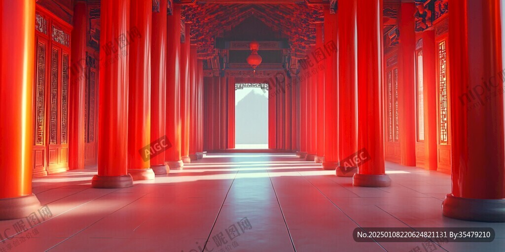 朱紅廊柱