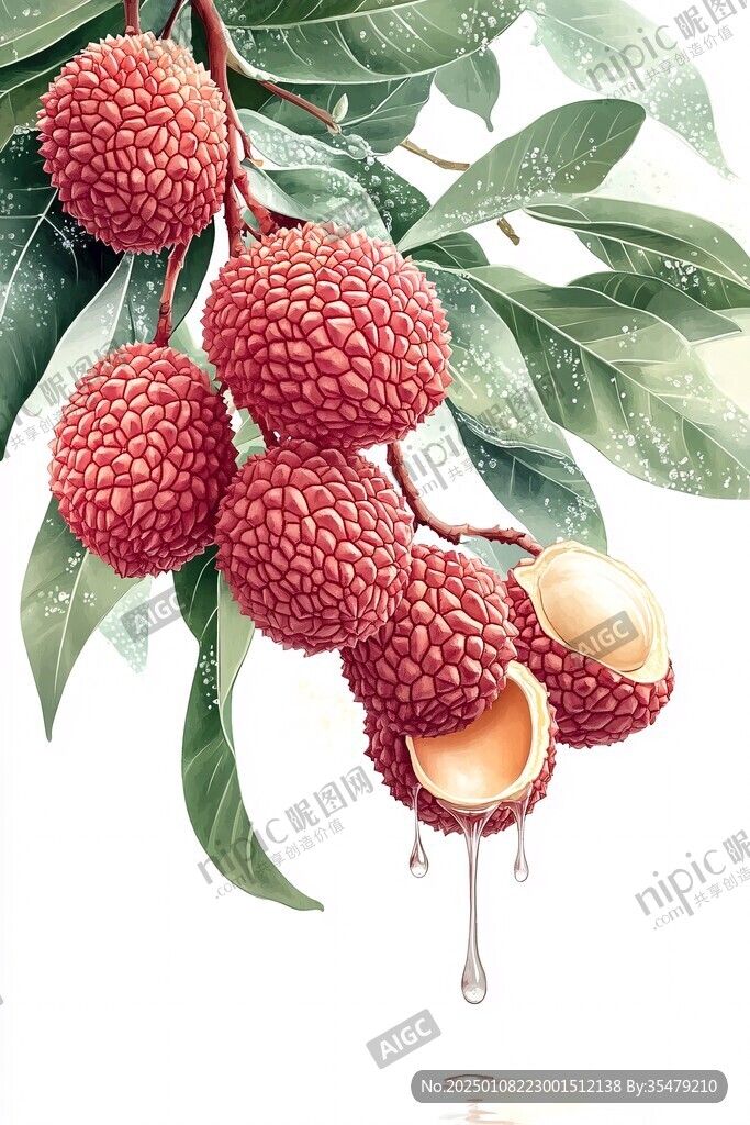 貴妃荔枝插畫
