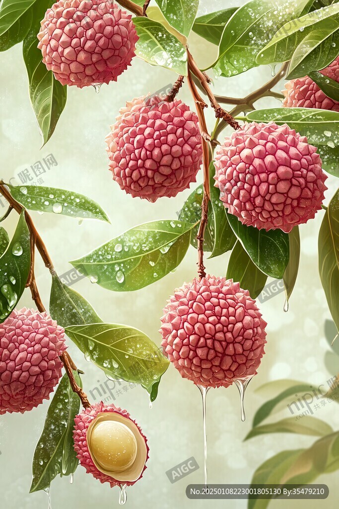 貴妃荔枝插畫