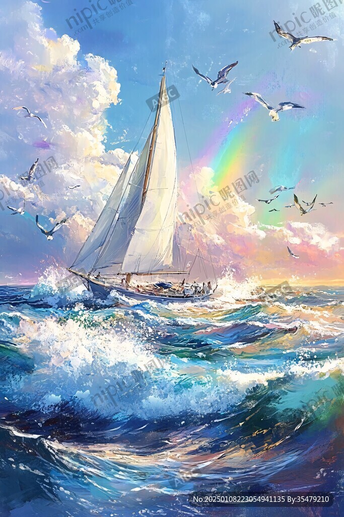 插畫海洋遼闊