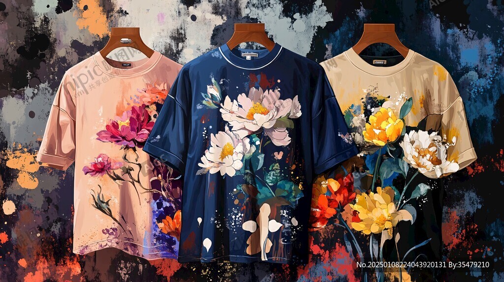 服裝水彩花卉