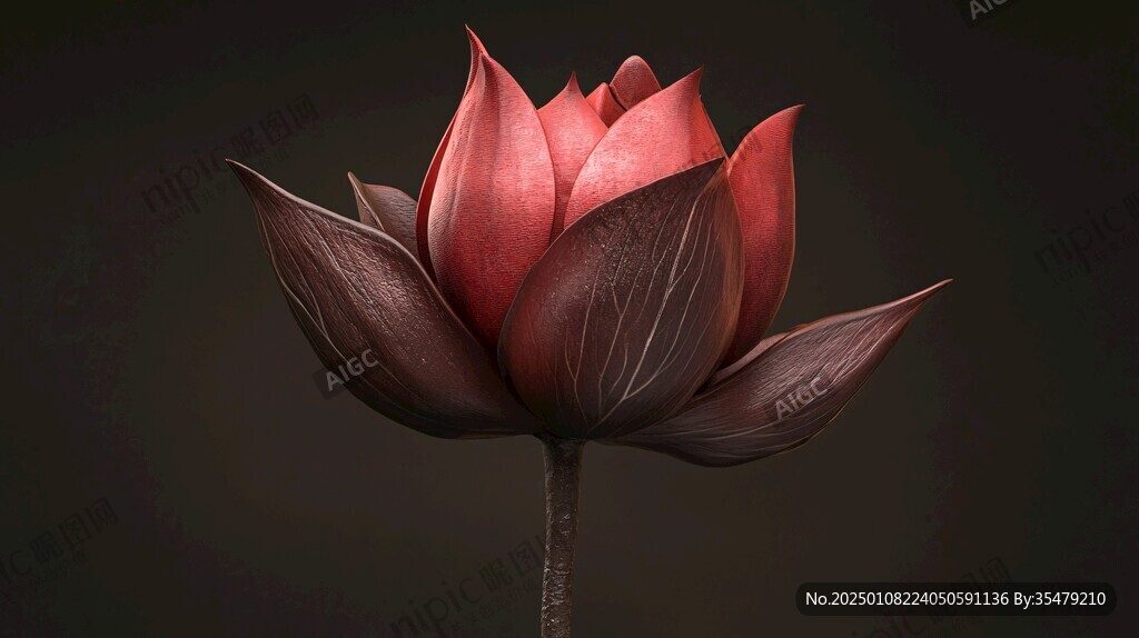暗色調(diào)荷花
