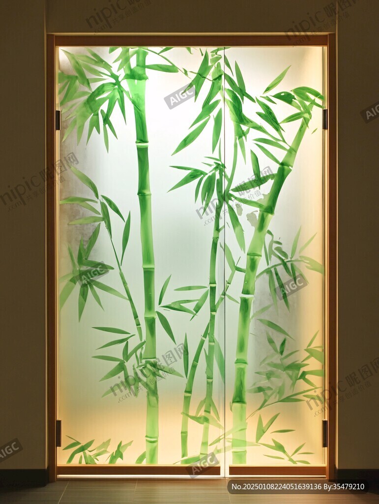 窗外竹景茂密竹林