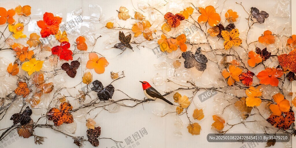 干花背景墻