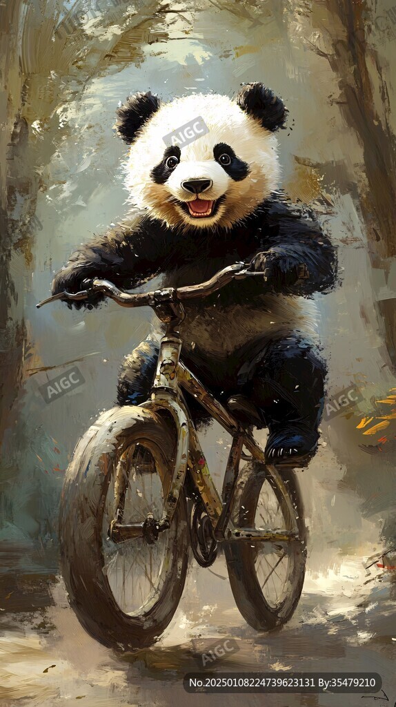 騎自行車(chē)熊貓