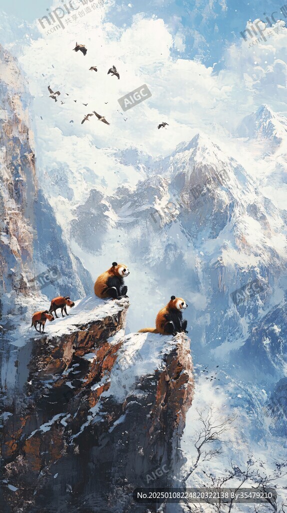 插畫圖山插畫