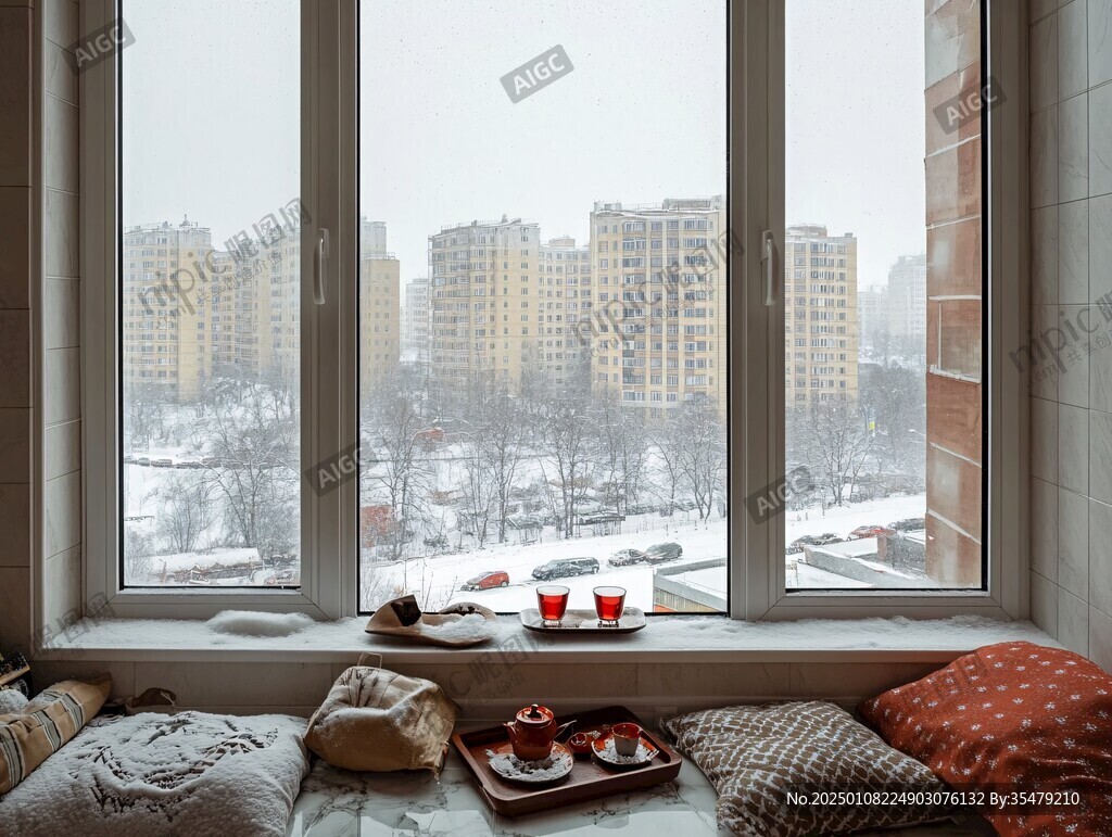 窗外雪景