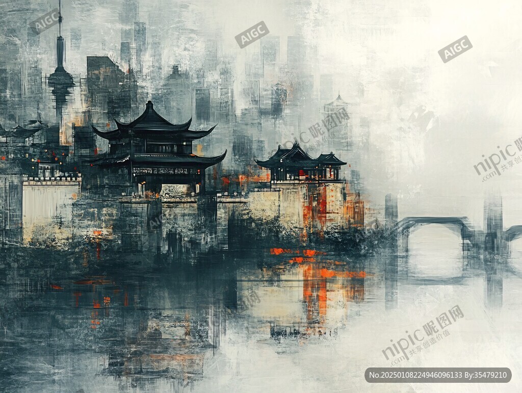 古風(fēng)裝飾畫藝術(shù)城市