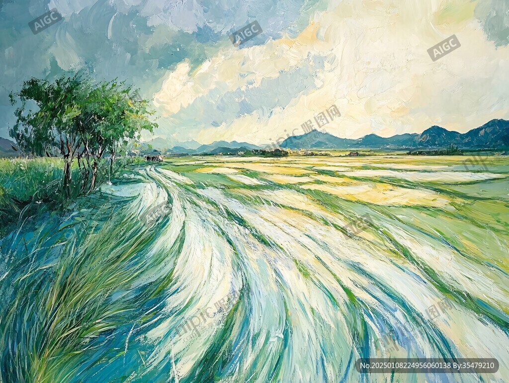 稻田油畫