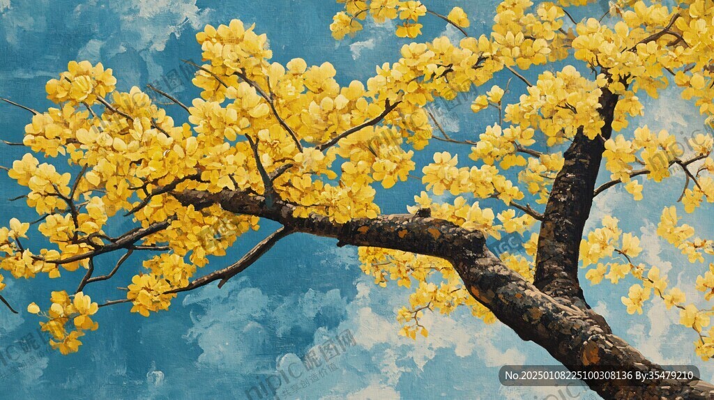 唯美樹枝黃花